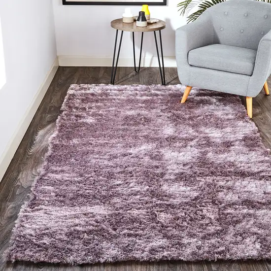 Purple Shag Tufted Handmade Area Rug Photo 7