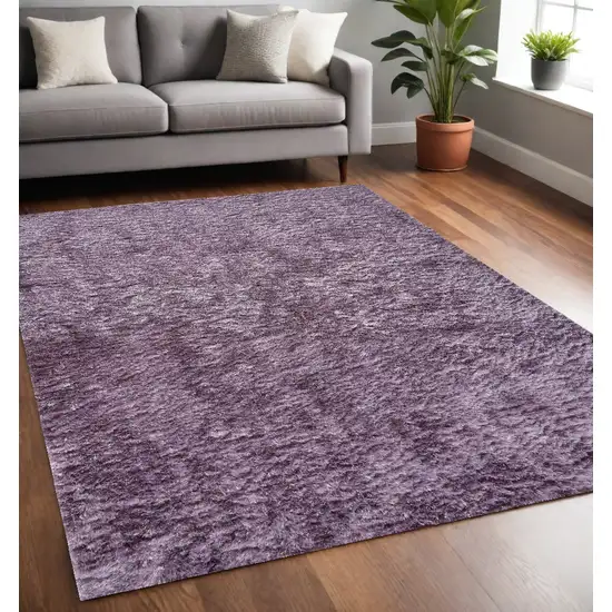 Purple Shag Tufted Handmade Area Rug Photo 1