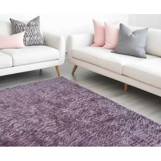 Purple Shag Tufted Handmade Area Rug Photo 1