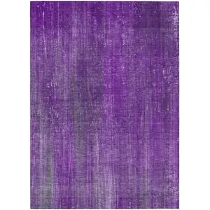 Photo of Purple Striped Washable Non Skid Indoor Outdoor Area Rug