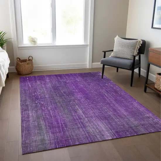 Purple Striped Washable Non Skid Indoor Outdoor Area Rug Photo 8