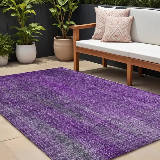 Purple Striped Washable Non Skid Indoor Outdoor Area Rug Photo 1