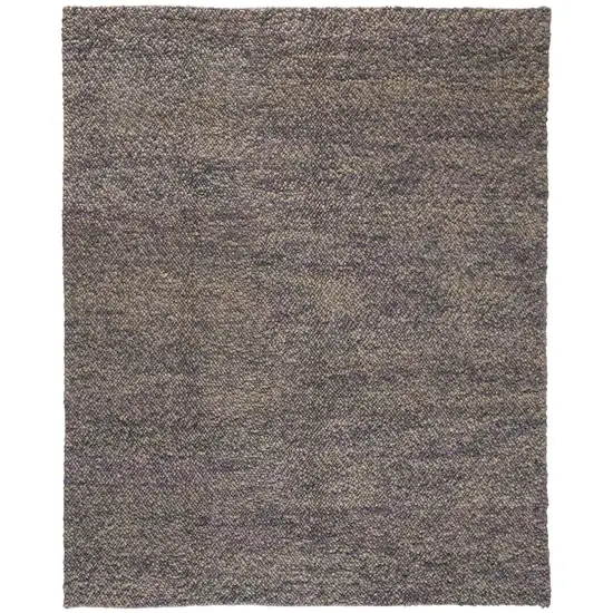 Purple and Gray Wool Hand Woven Distressed Area Rug Photo 2