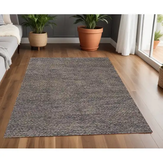 Purple and Gray Wool Hand Woven Distressed Area Rug Photo 1