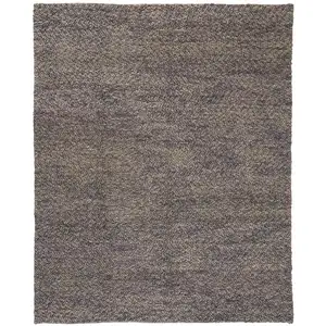 Photo of Purple Taupe And Gray Wool Hand Woven Distressed Stain Resistant Area Rug