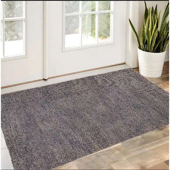 Purple and Gray Wool Hand Woven Distressed Area Rug Photo 1