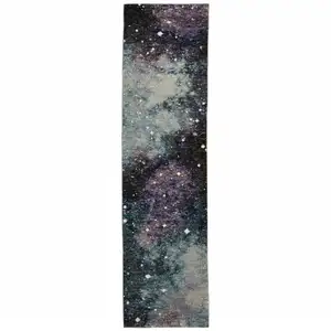 Photo of Purple Teal And Brown Abstract Power Loom Stain Resistant Runner Rug