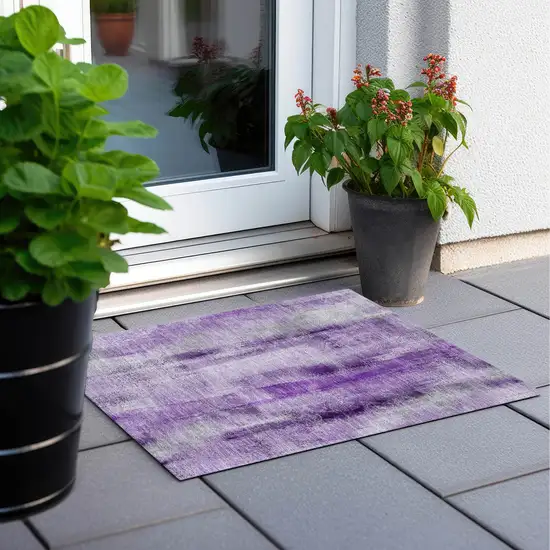 Purple Washable Non Skid Indoor Outdoor Area Rug Photo 8