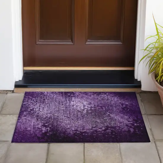 Purple Washable Non Skid Indoor Outdoor Area Rug Photo 8