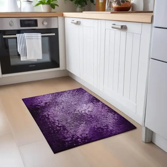 Purple Washable Non Skid Indoor Outdoor Area Rug Photo 9