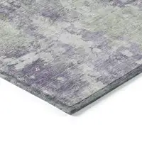 Photo of Purple and Green Abstract Washable Non Skid Indoor Outdoor Area Rug