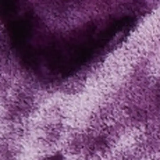 Purple and Ivory Faux Fur Shag Non Skid Area Rug Photo 9