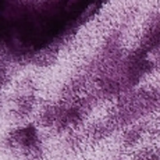 Purple and Ivory Faux Fur Shag Non Skid Area Rug Photo 6