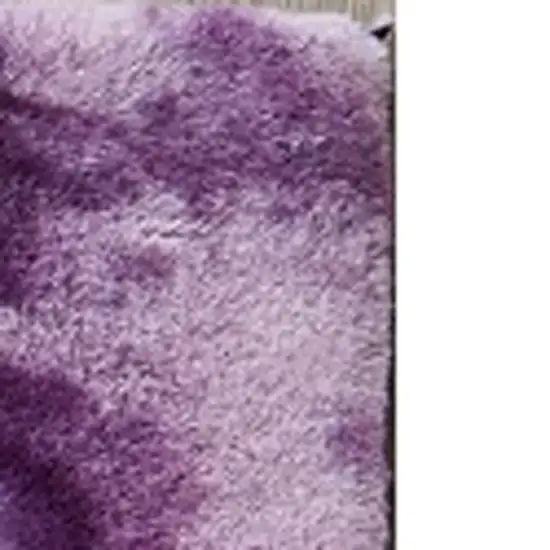 Purple and Ivory Faux Fur Shag Non Skid Area Rug Photo 4