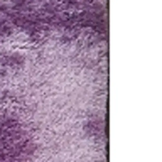 Purple and Ivory Faux Fur Shag Non Skid Area Rug Photo 4