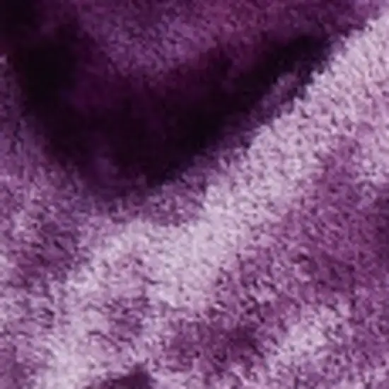 Purple and Ivory Faux Fur Shag Non Skid Area Rug Photo 6