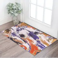 Photo of Purple and White Abstract Non Skid Area Rug