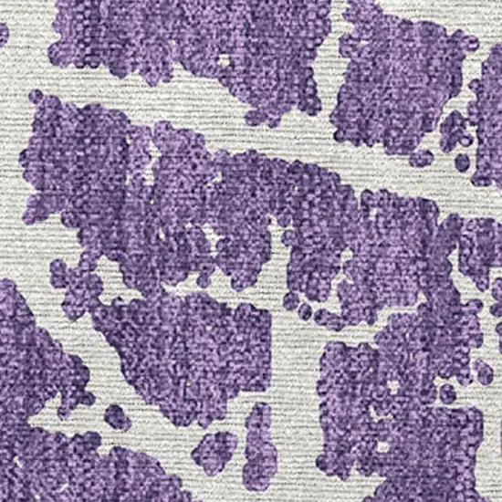 Purple and White Abstract Washable Non Skid Indoor Outdoor Area Rug Photo 7