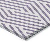 Photo of Purple and White Geometric Washable Non Skid Indoor Outdoor Area Rug