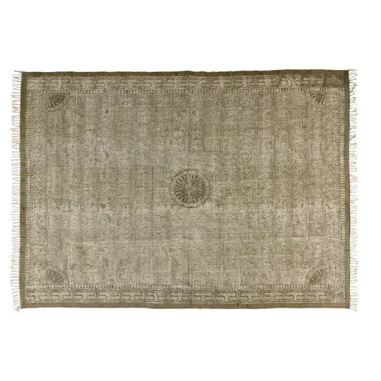 Putty Distressed Medallion Area Rug Photo 1