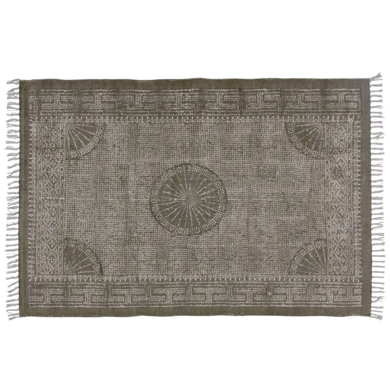 Putty Distressed Medallion Area Rug Photo 2