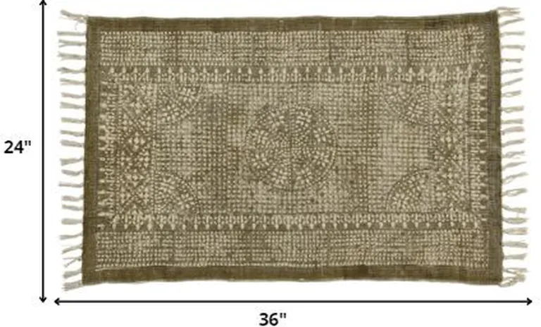 Putty Distressed Medallion Scatter Rug Photo 2