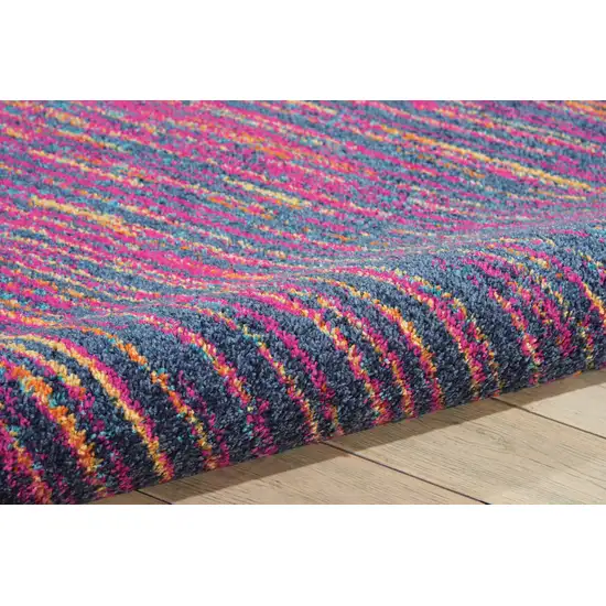 Blue And Pink Abstract Power Loom Area Rug Photo 5