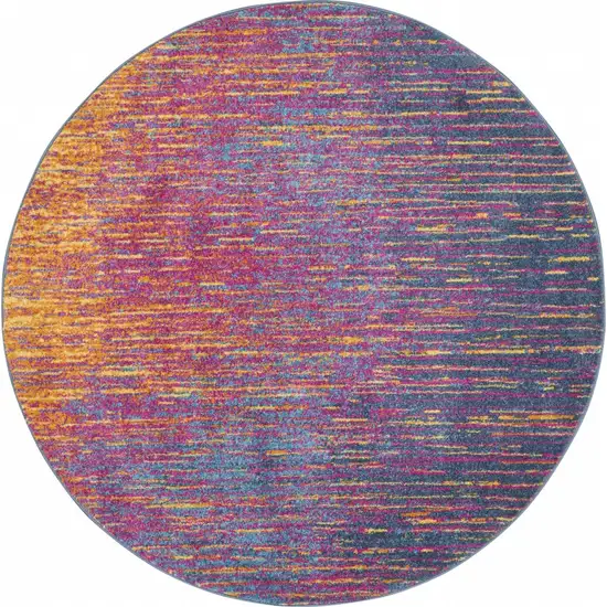 Rainbow Abstract Striations Area Rug Photo 8