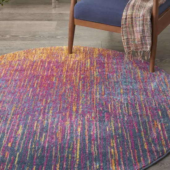 Rainbow Abstract Striations Area Rug Photo 6