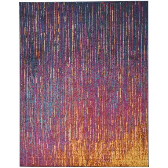 Rainbow Abstract Striations Area Rug Photo 1