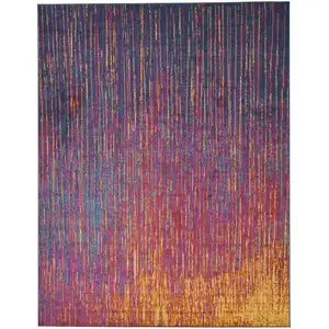 Photo of Rainbow Abstract Striations Area Rug