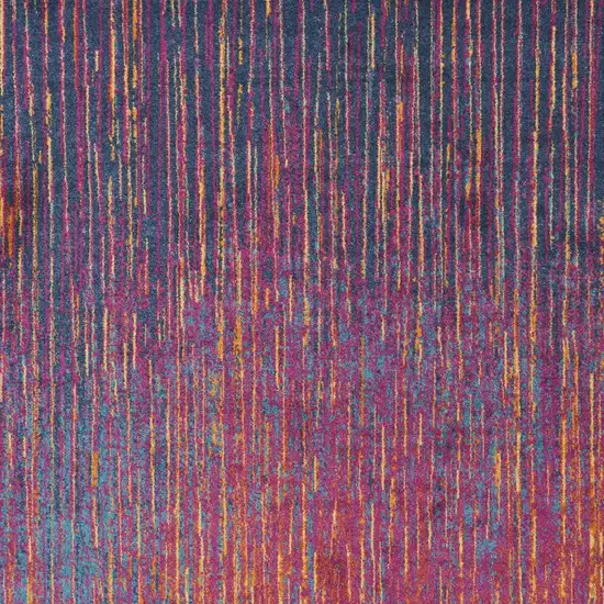 Blue And Orange Abstract Area Rug Photo 3