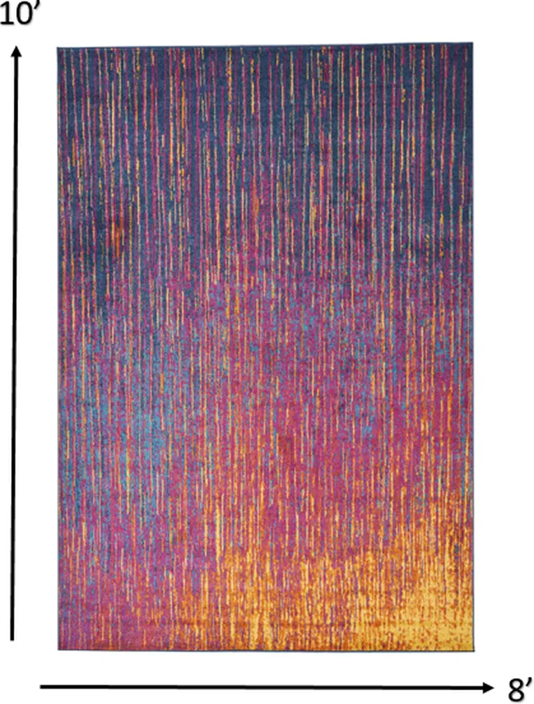 Rainbow Abstract Striations Area Rug Photo 2