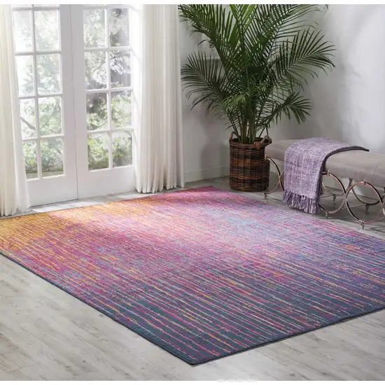 Rainbow Abstract Striations Area Rug Photo 4