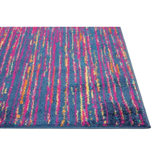 Rainbow Abstract Striations Area Rug Photo 8