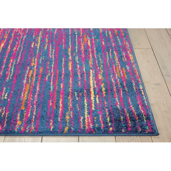 Rainbow Abstract Striations Area Rug Photo 7