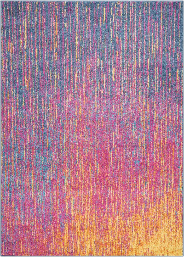 Rainbow Abstract Striations Area Rug Photo 1