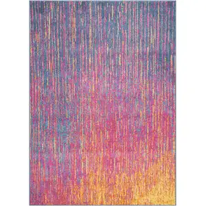 Photo of Rainbow Abstract Striations Area Rug