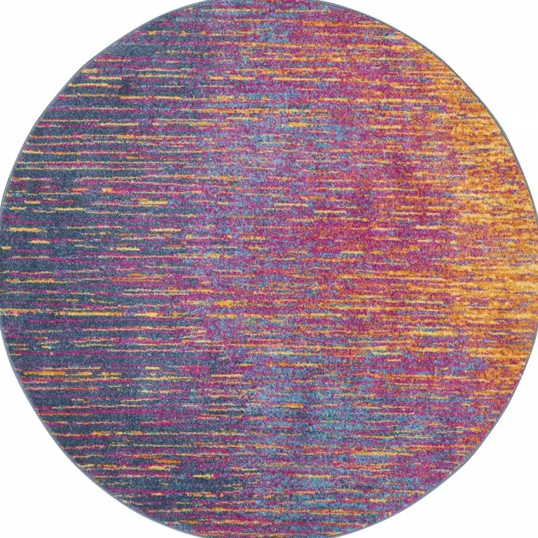 Rainbow Abstract Striations Area Rug Photo 1