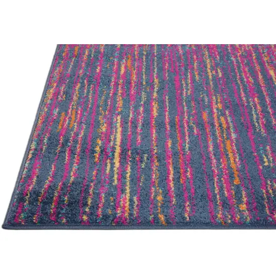 Rainbow Abstract Striations Area Rug Photo 7