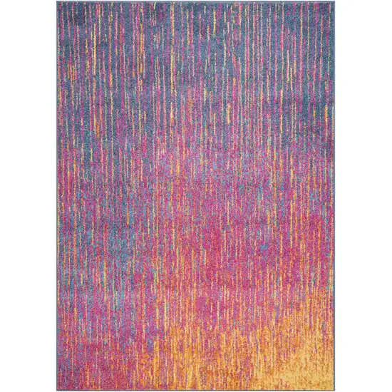 Rainbow Abstract Striations Area Rug Photo 1