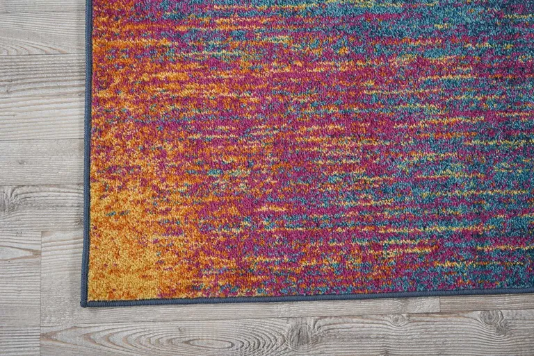 Rainbow Abstract Striations Runner Rug Photo 2