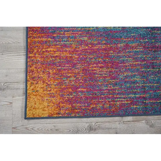 Rainbow Abstract Striations Runner Rug Photo 2