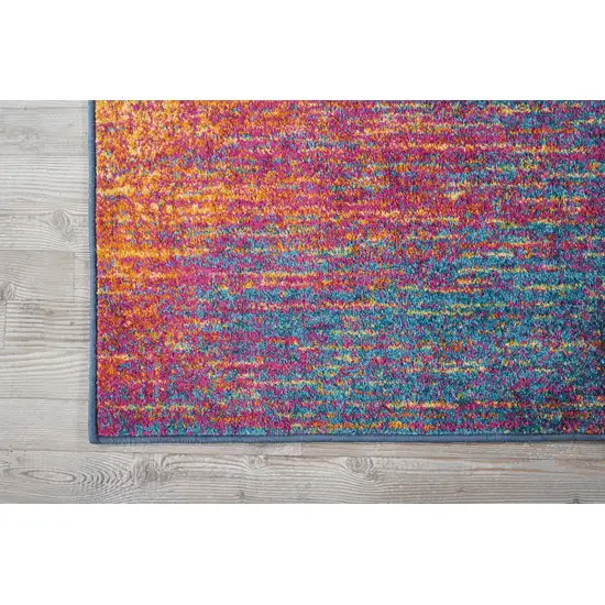 10' Blue And Orange Abstract Runner Rug Photo 5