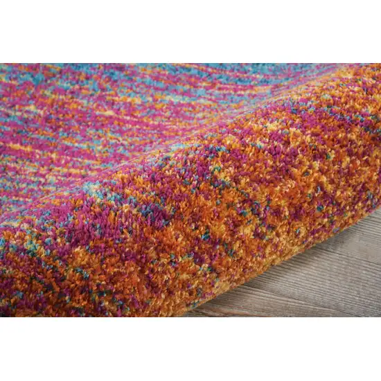 10' Blue And Orange Abstract Runner Rug Photo 3