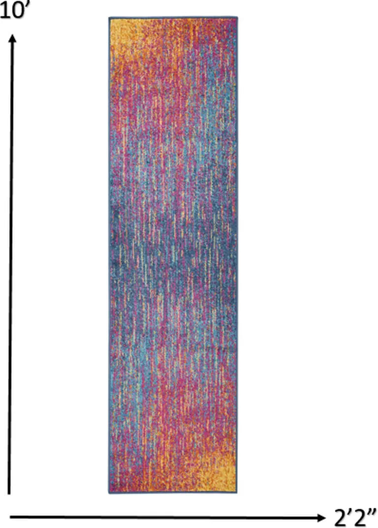 Rainbow Abstract Striations Runner Rug Photo 2