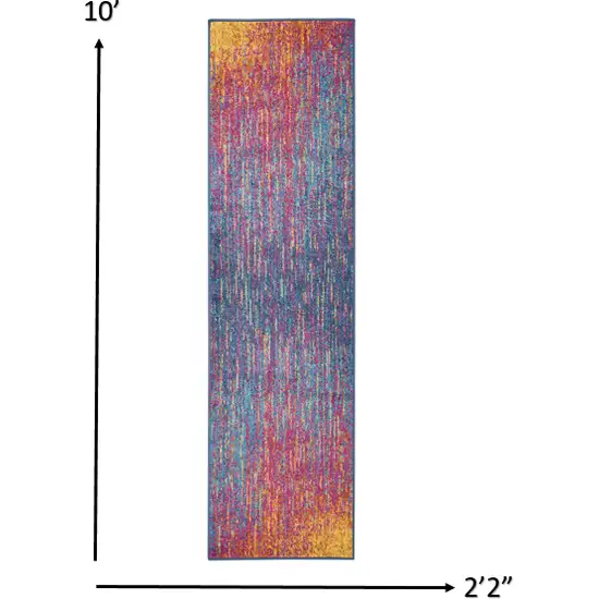 Rainbow Abstract Striations Runner Rug Photo 2