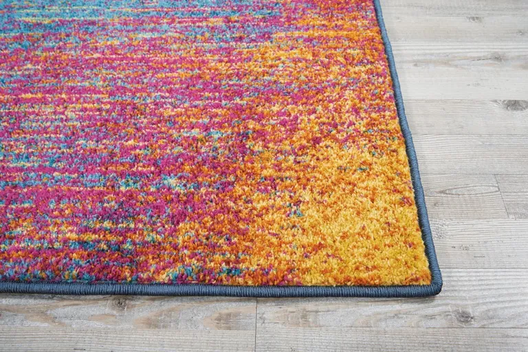 Rainbow Abstract Striations Runner Rug Photo 5