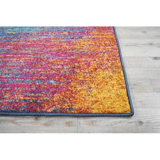 Rainbow Abstract Striations Runner Rug Photo 5