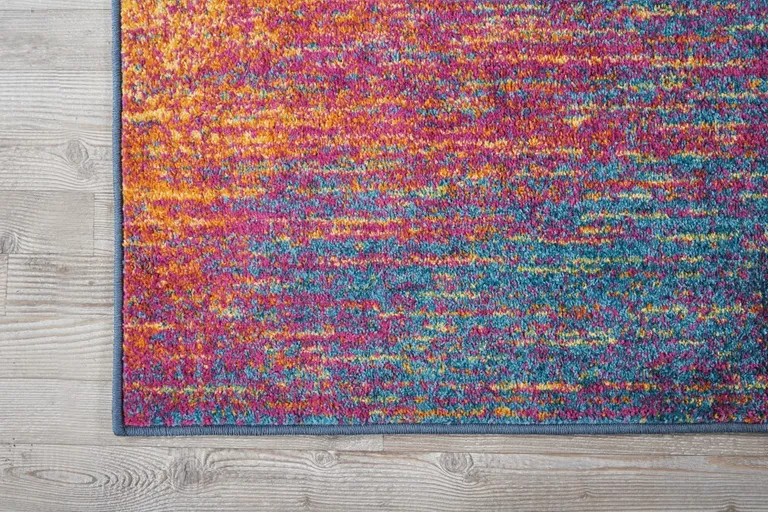 Rainbow Abstract Striations Runner Rug Photo 3